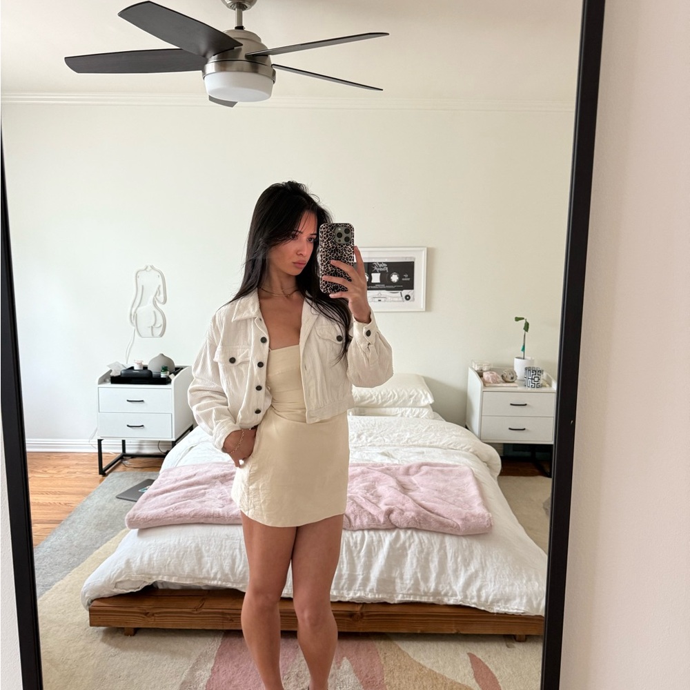 Cream Cropped Jacket